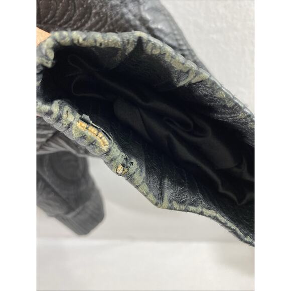 Anthm Design Co Leather Jacket Mens Size 6XL Full Zip Bomber Biker Black‎ Swirl - Picture 7 of 16